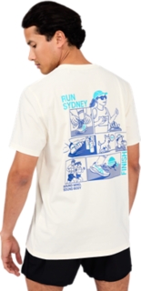 SM26 ASICS SPIRAL RELAXED TEE - RUN SYD, Cream 1