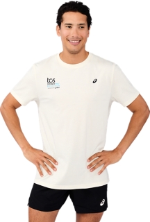 SM26 ASICS SPIRAL RELAXED TEE - RUN SYD, Cream 2