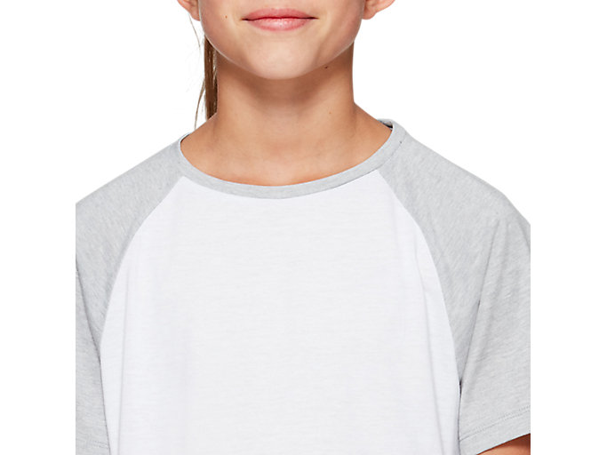 Image 1 of 5 of Kids Brilliant White/Mid Grey Heather G COLOR BLOCK SS T
