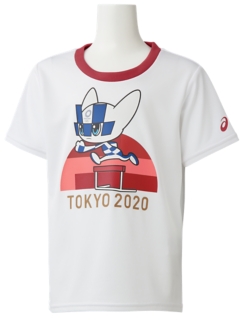 Kids Tシャツ 東京オリンピックマスコット ホワイト 陸上競技 キッズ Tシャツ ポロシャツ Asics