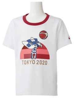 Kids Tシャツ 東京オリンピックマスコット ホワイト バスケットボール キッズ Tシャツ ポロシャツ Asics