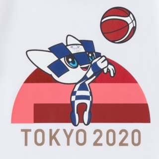 Kids Tシャツ 東京オリンピックマスコット ホワイト バスケットボール キッズ Tシャツ ポロシャツ Asics