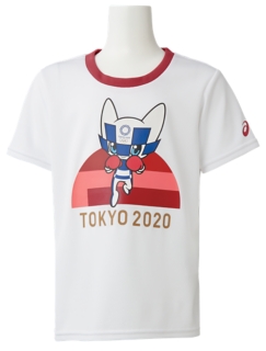 Kids Tシャツ 東京オリンピックマスコット ホワイト ボクシング キッズ Tシャツ ポロシャツ Asics