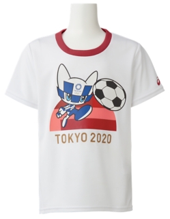 Kids Tシャツ 東京オリンピックマスコット ホワイト サッカー キッズ Tシャツ ポロシャツ Asics