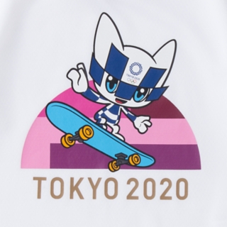 Kids Tシャツ 東京オリンピックマスコット ホワイト スケートボード キッズ Tシャツ ポロシャツ Asics