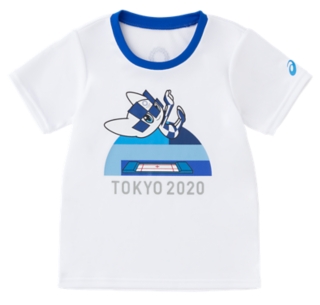 Kids Tシャツ 東京オリンピックマスコット ホワイト トランポリン キッズ Tシャツ ポロシャツ Asics