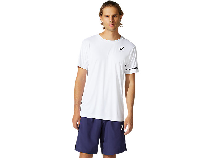 Image 1 of 5 of Men's Brilliant White COURT M SS TEE Men's Sports Short Sleeve Shirts
