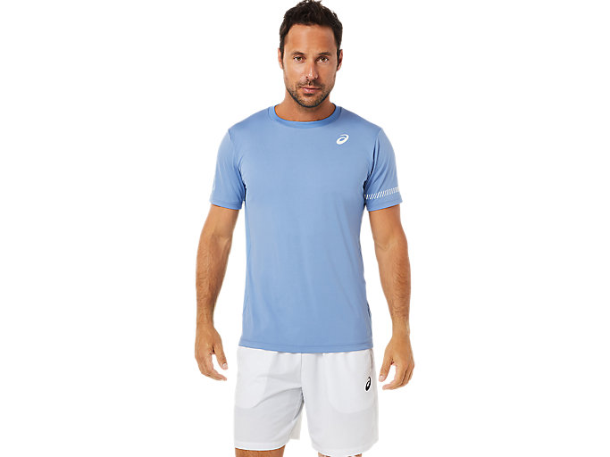 Image 1 of 6 of Men's Blue Harmony COURT M SS TEE Men's Sports Short Sleeve Shirts