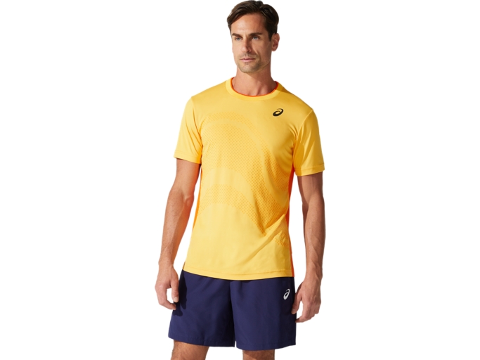 Men's GRAPHIC SHORT SLEEVED TOP | Tiger Yellow | Mens Tennis