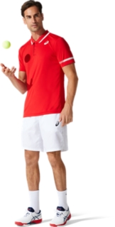 SUNSEA 23SS TENNIS POLO RED COLLAR(GRAY)