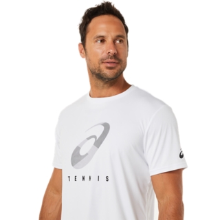 Men's COURT TENNIS GRAPHIC TEE, Brilliant White, T-shirts