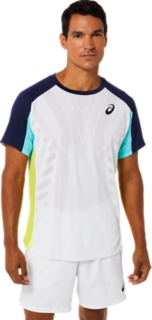 Men's MATCH SHORT SLEEVED TOP | Brilliant White/Ice Mint | Mens Tennis ...