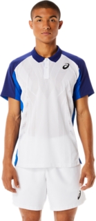 Men s MATCH ACTIBREEZE POLO SHIRT Brilliant White Dive Blue