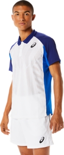 Men s MATCH ACTIBREEZE POLO SHIRT Brilliant White Dive Blue