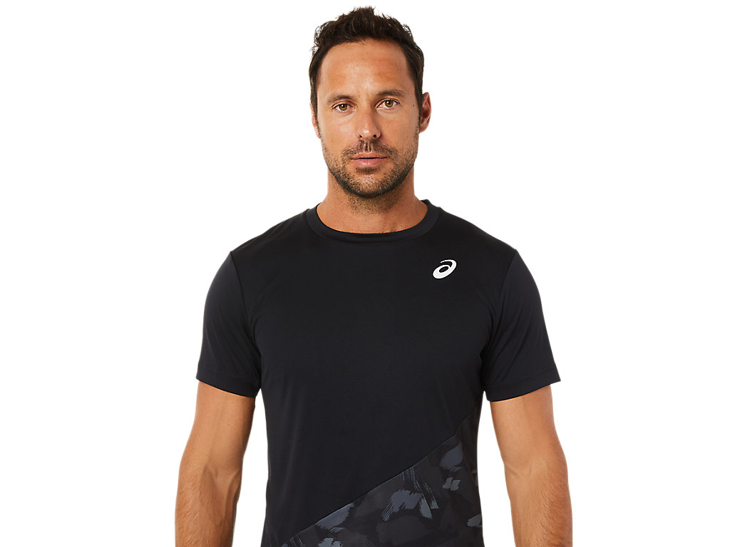 ドライグラフィック半袖シャツ | パフォーマンスブラック | メンズ Tシャツ・ポロシャツ【ASICS公式通販】