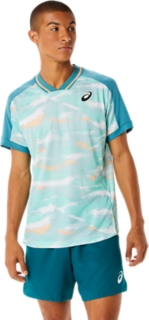 MATCH GRAPHIC SHORT SLEEVED TOP Men Misty Pine Mens Tennis Clothing ASICS Australia