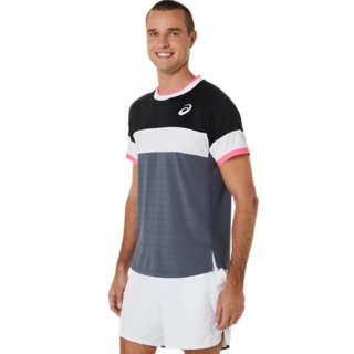 Men's MATCH SS TOP, Performance Black/Carrier Grey