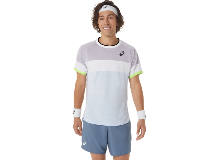 MEN'S MATCH SHORT SLEEVE TOP | Dusk Violet/Soft Sky | T-Shirts & Tops |  ASICS