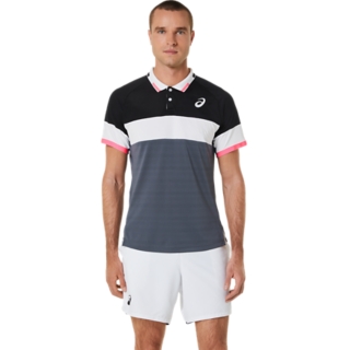 Men s MATCH POLO SHIRT Performance Black Carrier Grey Short