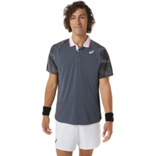 Men's COURT GRAPHIC POLO-SHIRT | Carrier Grey | Short Sleeve Tops ...