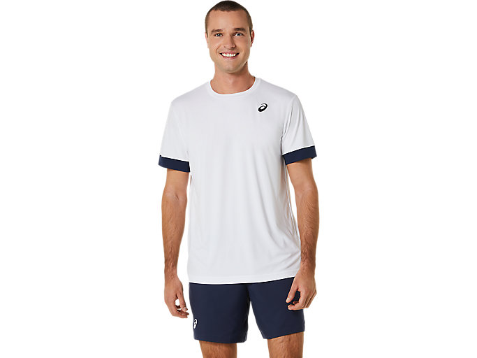 Image 1 of 5 of Men's Brilliant White/Midnight COURT M SS TEE Clay Court Confidence