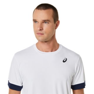 SS | ASICS Short Men\'s | White/Midnight | UK TOP Sleeve COURT Shirts Brilliant