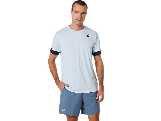 Image 1 of 5 of Men's Soft Sky/Midnight COURT M SS TEE Clay Court Confidence