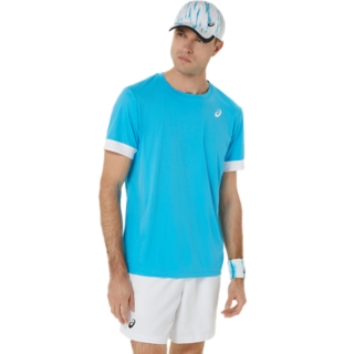 MEN'S COURT SHORT SLEEVE TOP | Digital Aqua/Brilliant White | T-Shirts ...