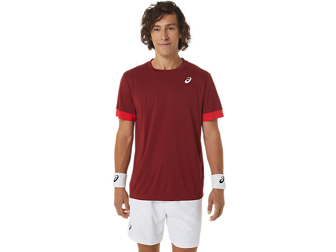 Image 1 of 5 of Men's Beet Juice/Classic Red COURT M SS TEE Clay Court Confidence