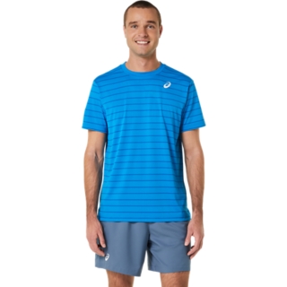 MEN'S COURT STRIPE SHORT SLEEVE TOP, Directoire Blue, T-Shirts & Tops