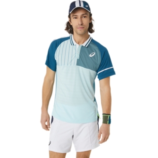 Men s MEN MATCH POLO SHIRT Aquamarine Short Sleeve Tops