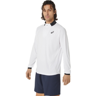 MEN'S COURT LONG SLEEVE 1/2 ZIP TOP | Brilliant White | Long 