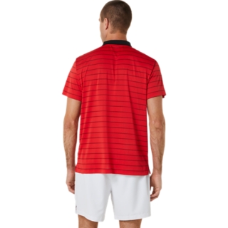 MEN'S COURT STRIPE POLO-SHIRT | Classic Red | T-Shirts & Tops | ASICS