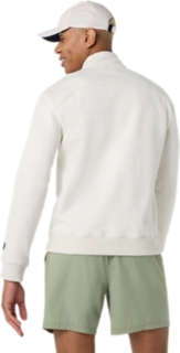 COURT CORE GRAPHIC HALF ZIP SWEATSHIRT, Soft Oat Heather 2