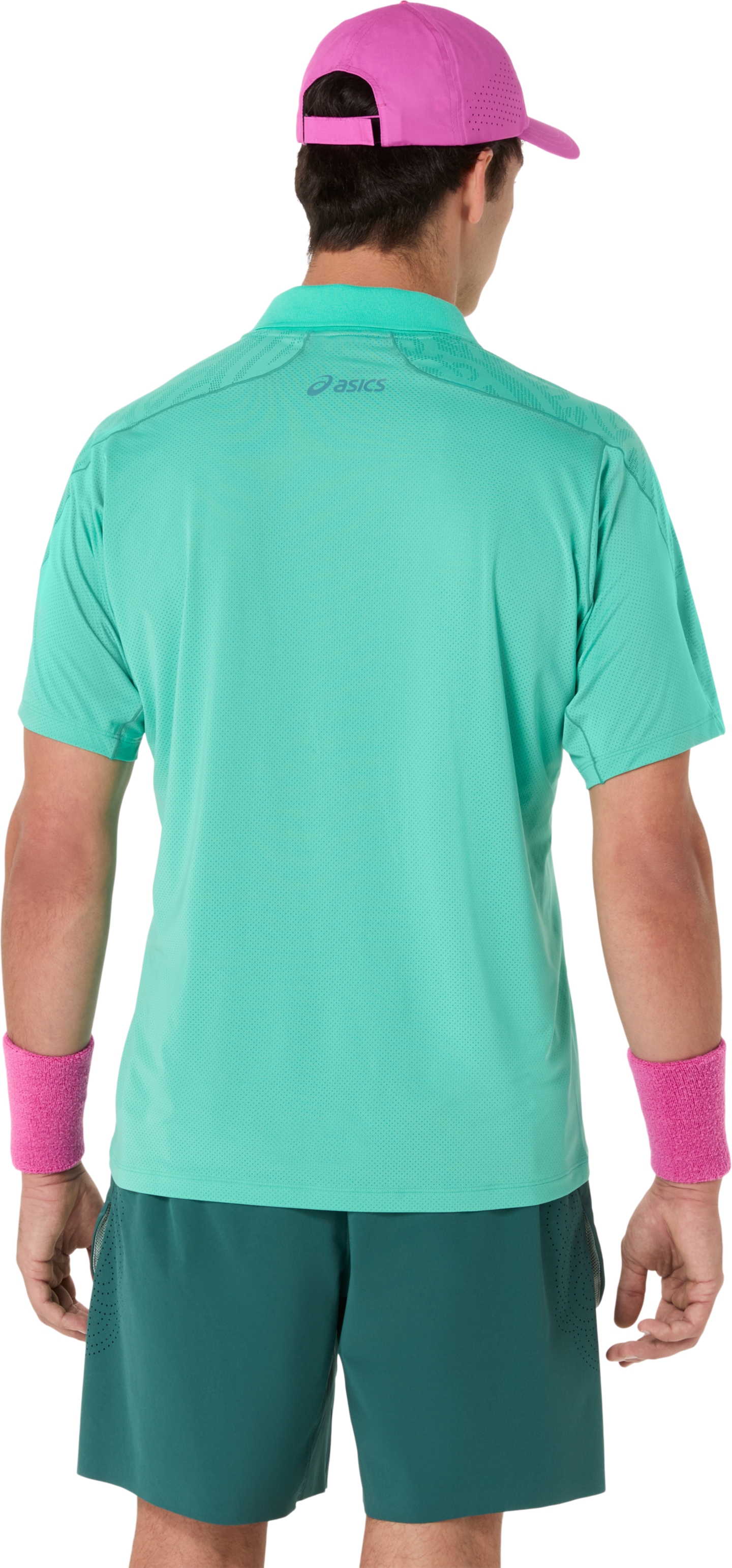 Мужской топ ASICS Match Jacquard Polo Short Sleeve Top, цвет: Зелёный — фото 2