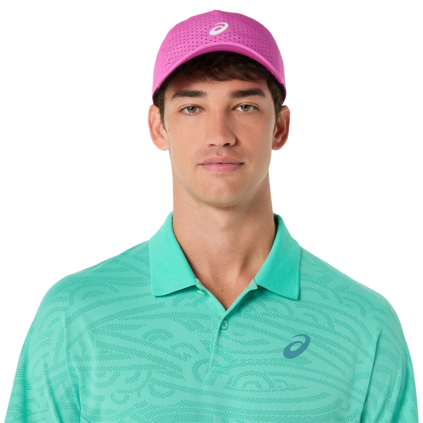 Мужской топ ASICS Match Jacquard Polo Short Sleeve Top, цвет: Зелёный — фото 4
