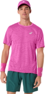 MATCH JACQUARD SHORT SLEEVE TOP, Digital Sakura 1