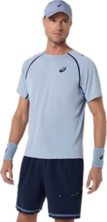 MATCH SHORT SLEEVE TOP, Grey Blue 3