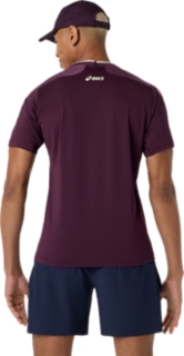 Image 2 of 7 of Men's DARK AUBERGINE MATCH JACQUARD SS TOP Men's Short Sleeve Shirts
