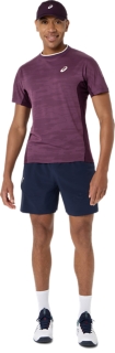 Image 6 of 7 of Men's DARK AUBERGINE MATCH JACQUARD SS TOP Men's Short Sleeve Shirts
