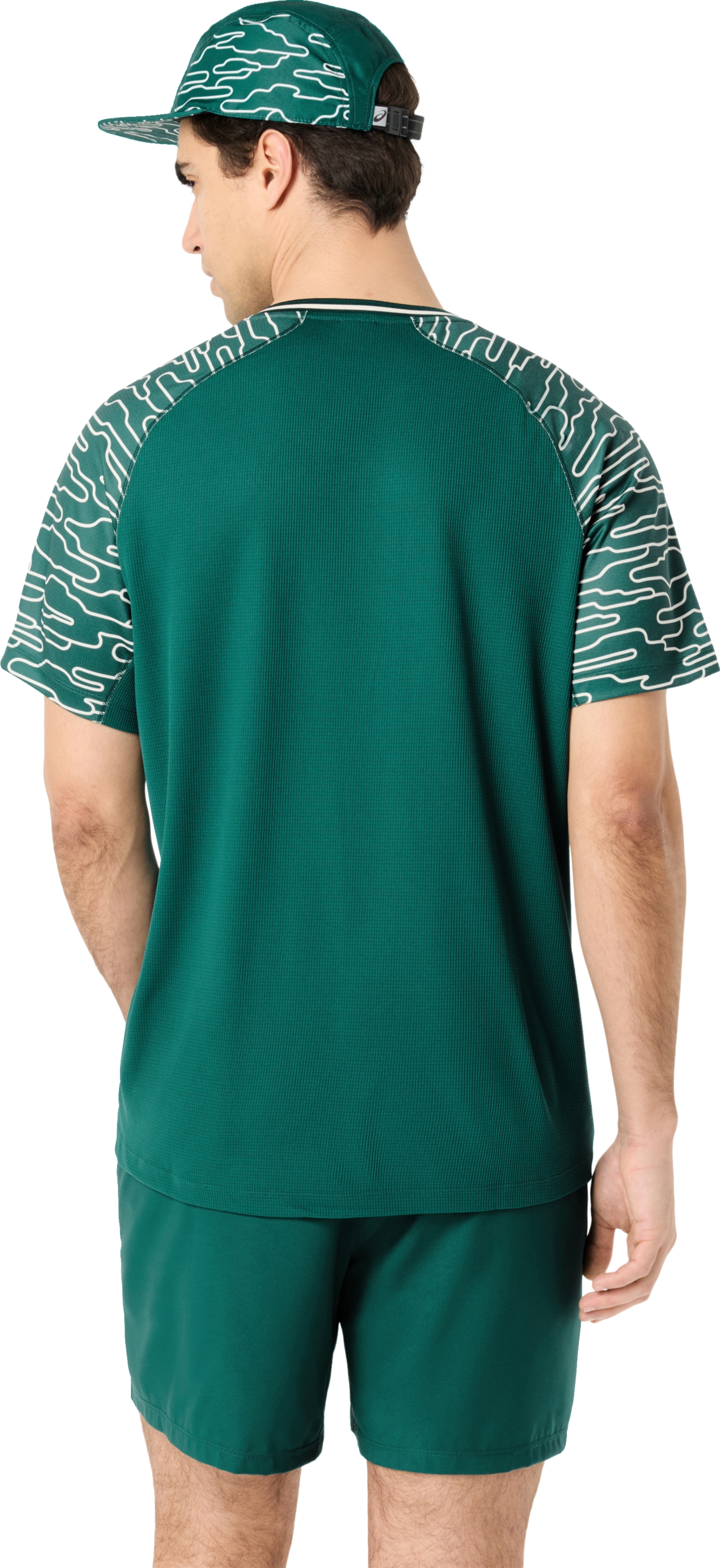 Мужской топ ASICS Padel Court Short Sleeve Top, цвет: Зелёный — фото 2