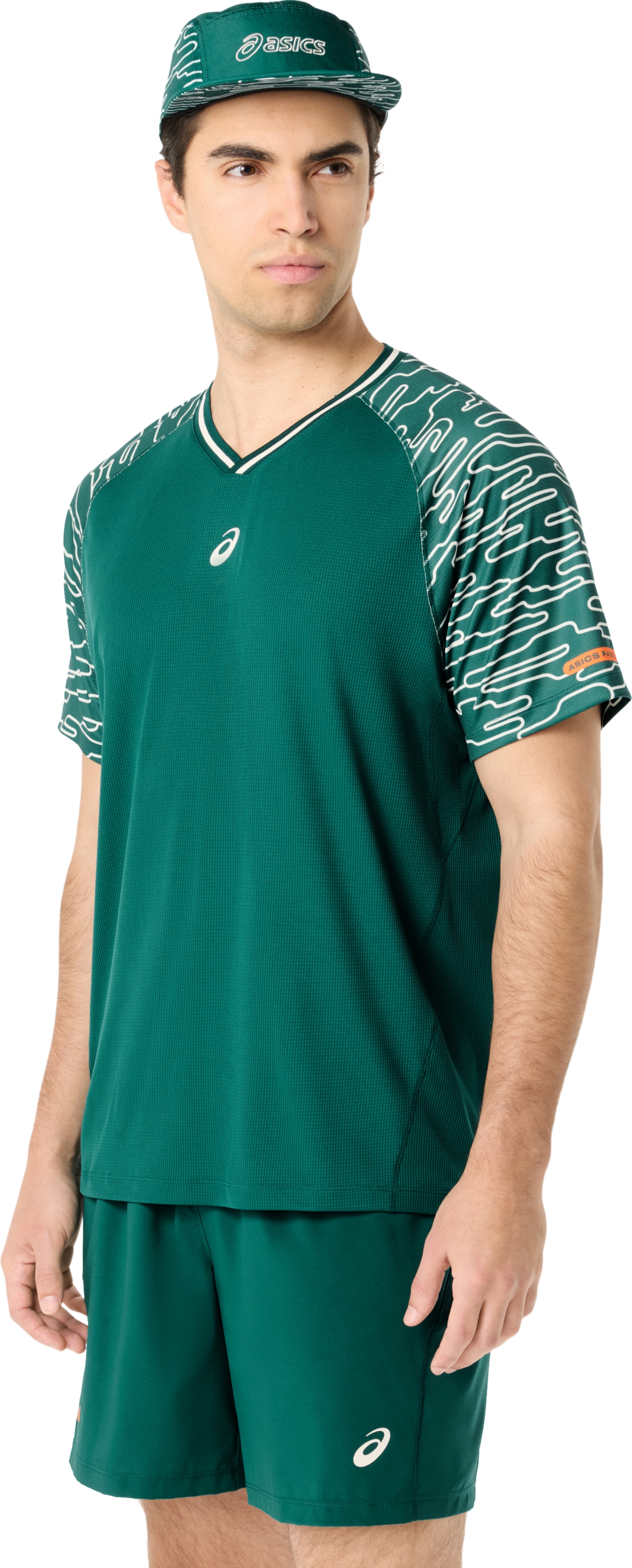 Мужской топ ASICS Padel Court Short Sleeve Top, цвет: Зелёный — фото 3