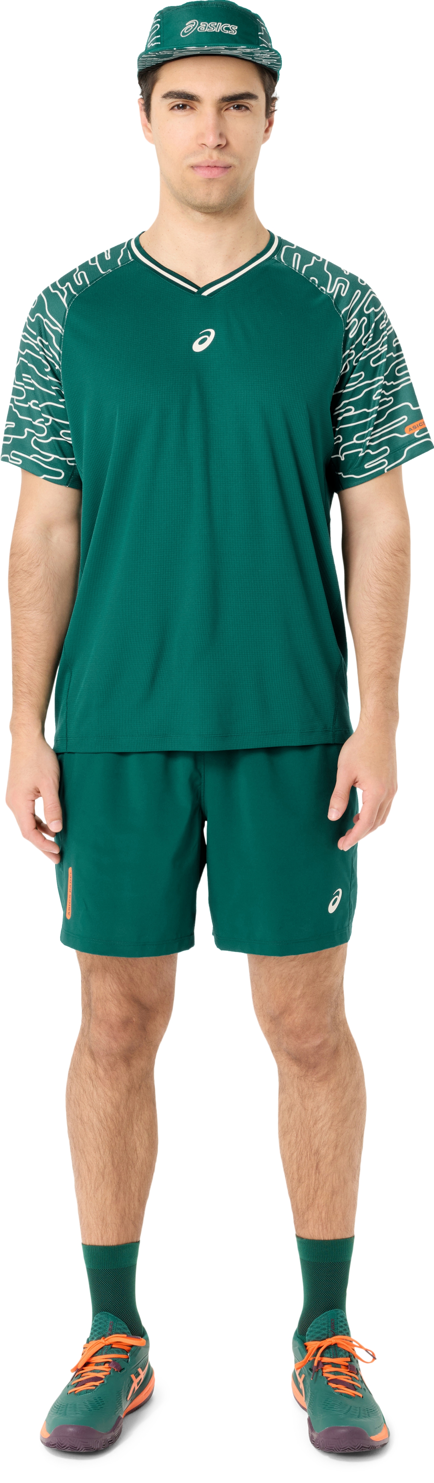 Мужской топ ASICS Padel Court Short Sleeve Top, цвет: Зелёный — фото 6