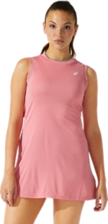 Women s COURT DRESS Peach Petal Womens Tennis Clothing ASICS