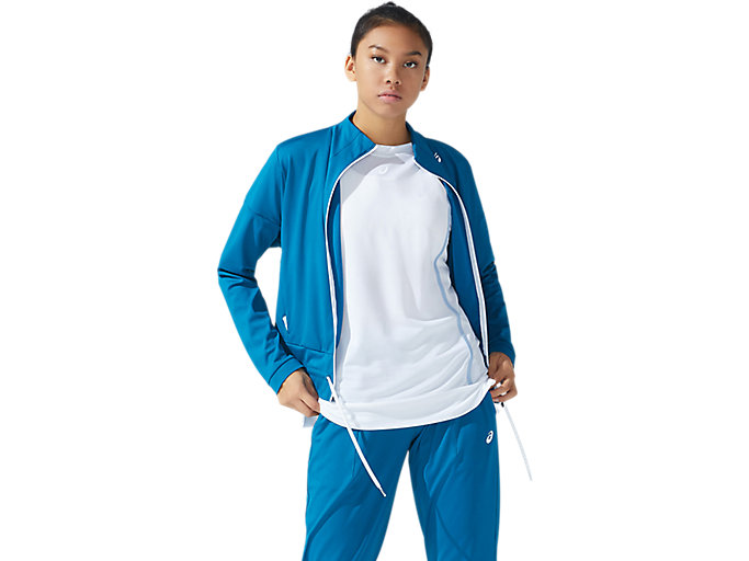 Image 1 of 1 of WOMEN'S TENNIS JACKET color Deep Sea Teal/Brilliant White