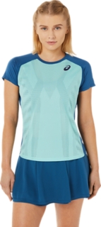 WOMEN'S MATCH GRAPHIC SHORT SLEEVE TEE | Oasis Green/Light Indigo