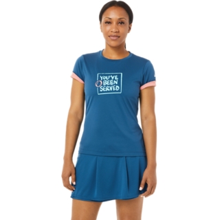 WOMEN'S COURT GRAPHIC TEE | Light Indigo | T-Shirts & Tops | ASICS