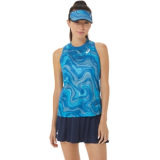 WOMEN'S COURT STRIPE TANK, Soft Sky, Sleeveless Shirts