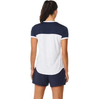 WOMEN COURT SS TOP BRILLIANT WHITE/MIDNIGHT