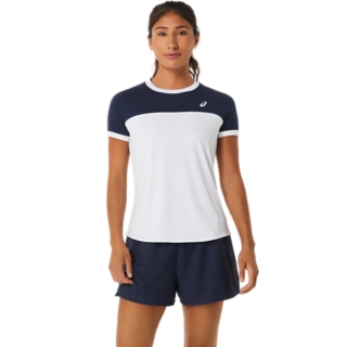 WOMEN COURT SS TOP BRILLIANT WHITE/MIDNIGHT